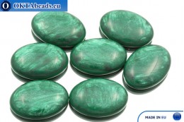 Acrystone kabošon smaragd perlový 25х18mm, 1ks ACR0010