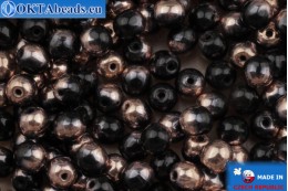 VO České kulaté korálky černý měď (23980/27101) 4mm, 25gr