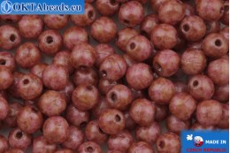 WH Czech round druck beads red (02010/65327) 4mm, 25gr
