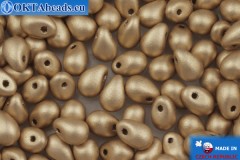 WH Czech drops beads gold matte (00030/01710) 4x6mm, 25gr