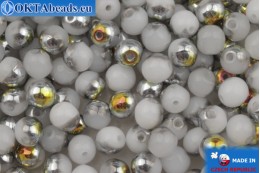VO České kulaté korálky šedý vitrail (02010/28001) 4mm, 25gr