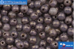 WH Czech round druck beads lilac gold luster (02010/15781) 4mm, 25gr