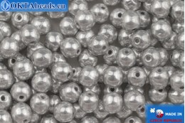 WH Czech round druck beads silver (00030/27000) 4mm, 25gr