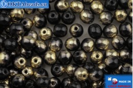 VO České kulaté korálky černý zlato (23980/26441) 4mm, 25gr