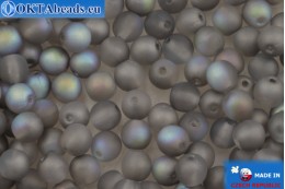 VO České kulaté korálky šedý AB matný (00030/98537) 4mm, 25gr