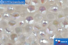 WH Czech drops beads crystal AB (00030/21402 ) 4x6mm, 25gr