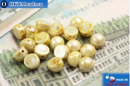 Cabochon Beads white travertin (65401WH) 6mm, 20pc MK0158