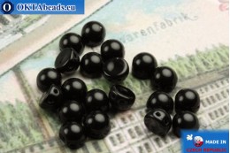 Cabochon Beads black (23980) 6mm, 20pc