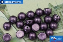 Cabochon Korálky fialový metalíza (04B02) 6mm, 20ks