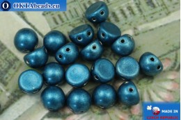 Cabochon Beads blue metallic (04B07) 6mm, 20pc MK0717