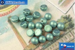 Cabochon Beads green metallic matte (79051MJT) 6mm, 20pc