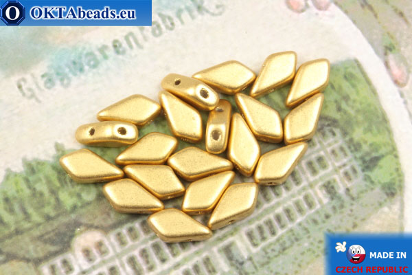 Korálky Kite zlato matný (00030/01710) 9x5mm, 20ks MK0554