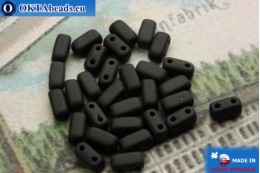 Bricks Beads black matte (M23980) 3x6mm, 30pc