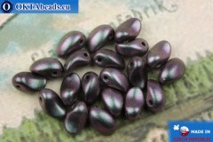 Korálky Lily Petal fialový metalíza matný (23980/29024) 4x6mm, 20ks