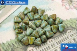 NIB-BIT Beads turquoise travertin (T63030) 6x5mm, 30pc