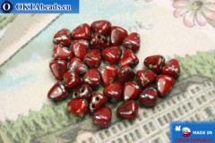 NIB-BIT Beads red travertin (TP93200) 6x5mm, 30pc
