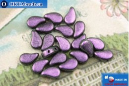 Korálky Paisley fialový metalíza matný (23980/94101) 8x5mm, 20ks