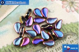Paisley Beads lilac blue (23980/29503) 8x5mm, 20pc