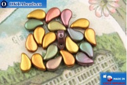 Paisley Beads iris gold matte (00030/01640) 8x5mm, 20pc MK0567