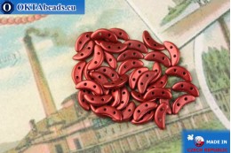 Crescent Beads red metallic matte (K0189) 3x10mm, 5g