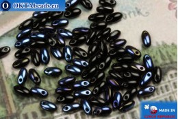 Rizo Beads black blue metallic (BR23980) 2,5x6mm, 5g MK0178