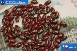 Rizo Beads red travertin (ML23980) 2,5x6mm, 5g