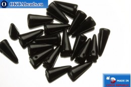 Spikes Beads black (23980) 4x10mm, 20pc MK0150