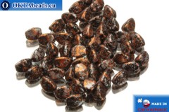 Czech pinch beads black orange silver (23980/45703) 5x5mm, 50pc