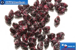 Czech pinch beads black pink silver (23980/45708) 5x5mm, 50pc PO051