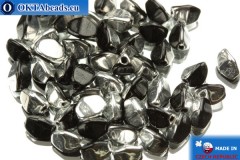 Czech buckwheat beads black silver (23980/27001) 5mm, 50pc
