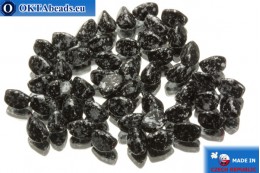 Czech pinch beads black silver (23980/45702) 5x5mm, 50pc PO047