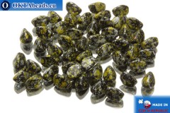 Czech pinch beads black yellow silver (23980/45701) 5x5mm, 50pc