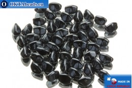 Czech pinch beads hematite (23980/14400) 5x5mm, 50pc PO044