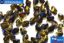 Czech buckwheat beads gold blue (00030/98548) 5mm, 50pc PO034