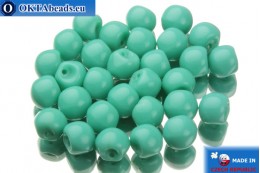 Mushroom czech beads turquoise (63130) 6x5mm, 30pc