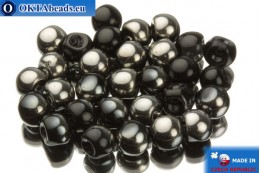 Mushroom czech beads black hematite (23980/27401) 6x5mm, 30pc MK0113