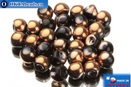 Mushroom czech beads black copper (23980/27101) 6x5mm, 30pc MK0112