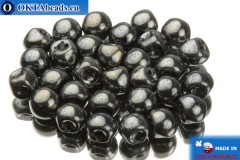 Mushroom czech beads hematite (23980/14400) 6x5mm, 30pc