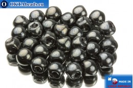 Mushroom czech beads hematite (23980/14400) 6x5mm, 30pc MK0110