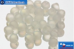 Mushroom czech beads crystal AB matte (00030/84100/28701) 6x5mm, 30pc MK0104