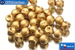 Чешские бусины грибочки золото матовые (00030/01710) 6х5мм, 30шт MK0102