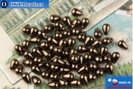 Czech drops beads bronze (23980-14435) 4x6mm, 10g MK0523