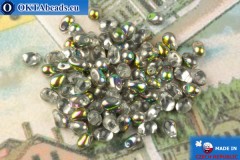 Czech drops beads crystal vitrail (00030-28101) 4x6mm, 10g