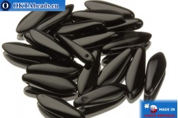 Czech dagger beads black (23980) 5x16mm, 20pc MK0066