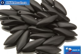 České korálky jazýčky černý matný (29400) 5x16mm, 25ks MK0078