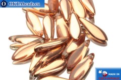 Czech dagger beads copper (00030/27101) 5x16mm, 20pc