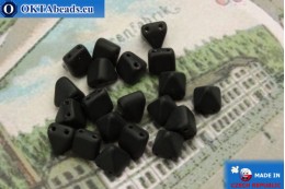 Pyramid czech beads black matte (M23980) 6mm20pc MK0299