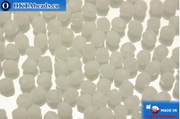 Czech fire polished beads white (02010) 3mm, 50pc FP12