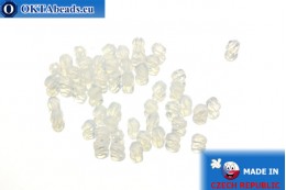 Czech fire polished beads white opal (01000) 3mm, 50pc FP218