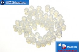 Czech fire polished beads white opal (01000) 4mm, 50pc FP246